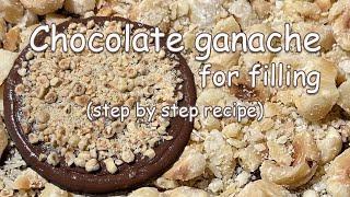 Chocolate ganache for filling. Step by step recipe