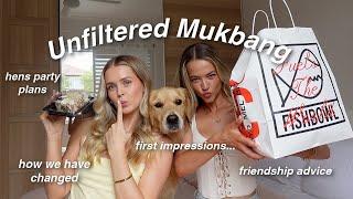 Unfiltered Bestie Mukbang | first impressions, hens plans + friendship advice!