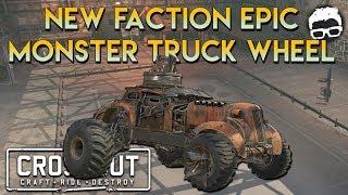 Crossout -- Epic Monster Truck Wheel -- Test Server First Look -- Fire Starter Faction