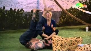 Austin teaches Liz how to wrestle 7/28 BB17