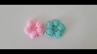 How to Crochet a Puffy Flower (Mini Version)