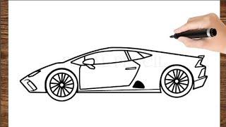 How To Draw A Car/ How To Draw A Lamborghini Car