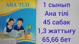 1 сынып Ана тілі 45 сабақ 1,3 жаттығу 65,66 бет