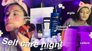 Noite de autocuidado + unboxing da principia & Wepink ‍️