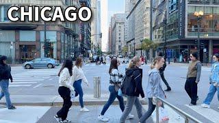 Sunday in Chicago Walking Tour on Halloween Weekend | October 27, 2024 | 4k 60fps, City Sounds