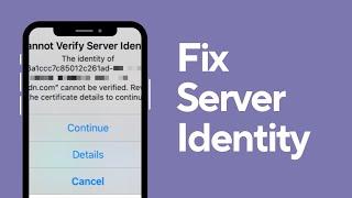 Cannot Verify Server Identity Pop Up in iPhone Fix | iPhone Server Identity Issue