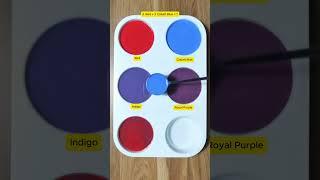Create 4 colors from 2 colors : Red + Cobalt Blue #mix #asmr #colors