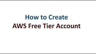 How to Create AWS Free Tier Account