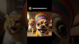 Cat wants to become the Chihuahua's wife #memes