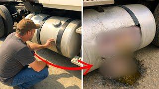 [Full Story] Truck Driver Heard Strange Sounds From Fuel Tank, Gut Told Him to Cut it Open…