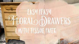 Vintage French Provincial Dresser With Easy Decoupaged Drawer Fronts | DIY Dresser Makeover