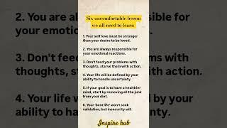 six uncomfortable lesson #motivation #youtubeshorts