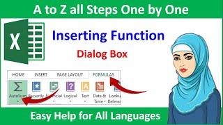 How to Insert Function Dialog Box Insert Function Dialogue box to enter formulas in Excel