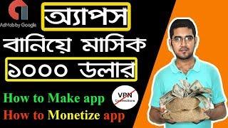 Create Free Android App Without Coding & Place Admob Ads | Profit $1000 Monthly