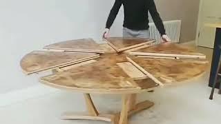 Mechanical Engineers Build this Gorgeous Expanding Table