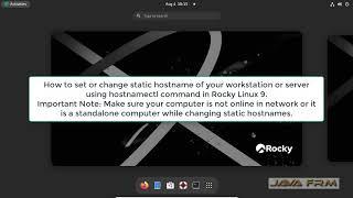 How to set or change static hostname using hostnamectl command in Rocky Linux 9