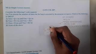 GATE CSE 2007 Q ||Algorithms || GATE Insights Version: CSE