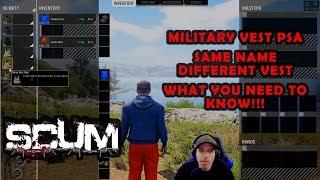 SCUM TIPS – VEST PSA – SAME NAMES DIFFERENT VESTS – WHAT YOU NEED TO KNOW!