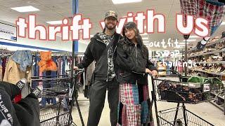 THRIFT WITH ME // thrifted outfit swap challenge with my *HUSBAND*!!!