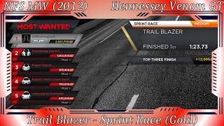 NFS: MW (2012) - Hennessey Venom GT: Trail Blazer - Sprint Run (Gold)