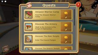 How to complete all Starter Quest in Wonder Woman: The Themyscira Experience / Roblox