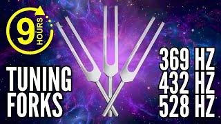 9 HOURS The Most Powerful Tuning Fork Frequencies You're Probably Not Using Together 369, 432, 528Hz