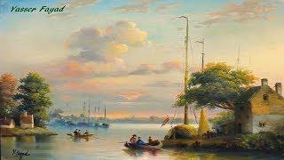 Oil Painting Landscape Nice Morning by Yasser Fayad