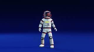 3d  astronaut in a spacesuit - demo animations. Made in Blender 3D for Unity store.