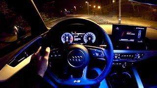 New AUDI A4 (2020) S Line - night POV test drive, nice AMBIENT LIGHTING (35 TDI 163 PS)