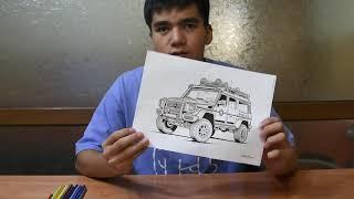 Drawing a big black jeep