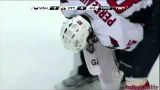 Perreault scores off his face
