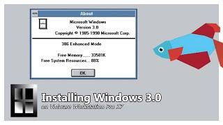 Installing Windows 3.0 on VMware Workstation Pro 17