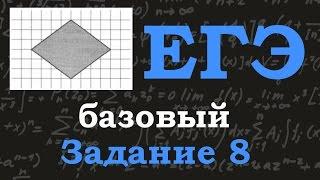 ЕГЭ по математике. Базовый уровень. Задание 8. Площадь ромба.