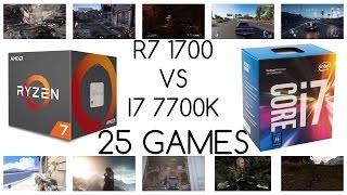 Ryzen R7 1700 vs I7 7700k || BENCHMARK in 25 Games (GTX 1080) Full HD