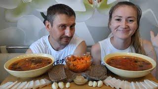 СБОРНАЯ СОЛЯНКА МУКБАНГ | MUKBANG DELICIOUS MEAT SOLYANKA russian food #мукбанг