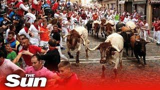 Pamplona Bull Run 2019: tumbles, turns and injuries