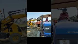 o shera uth zara JCB 3dx working with Sonalika John Deere | Eicher Levelling Field Stuck in Mud