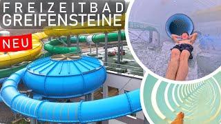 NEUER Rutschenturm im Freizeitbad Greifensteine! 2024 - Trichter, Family Twister & Röhrenrutsche