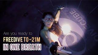 【FiDive】Hold Your Breath with a Freediving Girl for 2 Minutes to -21 Meters | -21M Freediving Series