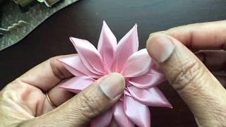 Канзаши! Красивая Art резинка для волос из лент! Рукоделие!  DIY Hand Made! Carft! Hair clip!