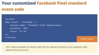 Create Facebook Pixel Standard Events with Parameters