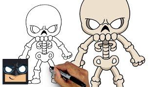 How To Draw a Halloween Skeleton  Halloween Tutorial