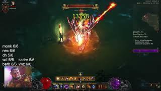 Diablo3 Season 30 Firebird Wiz 150 rank 1 world 5:16 min(strongest wiz set)