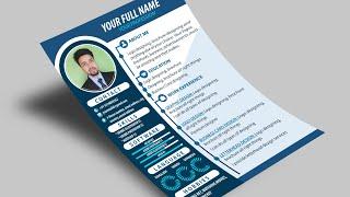 CV/Resume Design in Illustrator CC || How to Make Professional Resume