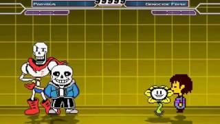 Mugen Sans And Papyrus vs Flowey And Frisk