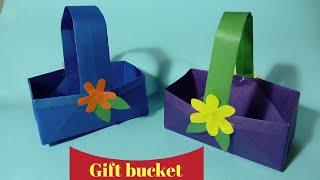 How to make Origami paper bucket || Paper Bucket making || @CraftbyAdnan