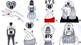 Easy BTS drawing | BTS Army drawings | BTS pencil sketch ideas