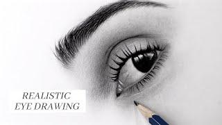 Realistic Eye Graphite Drawing - Timelapse