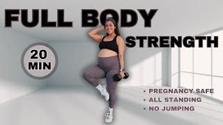 20 Minute Full Body Dumbbell Strength Workout [Pregnancy Safe]