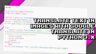 Translate Text in Images with Google Translate using Python 3.X